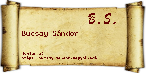Bucsay Sándor névjegykártya